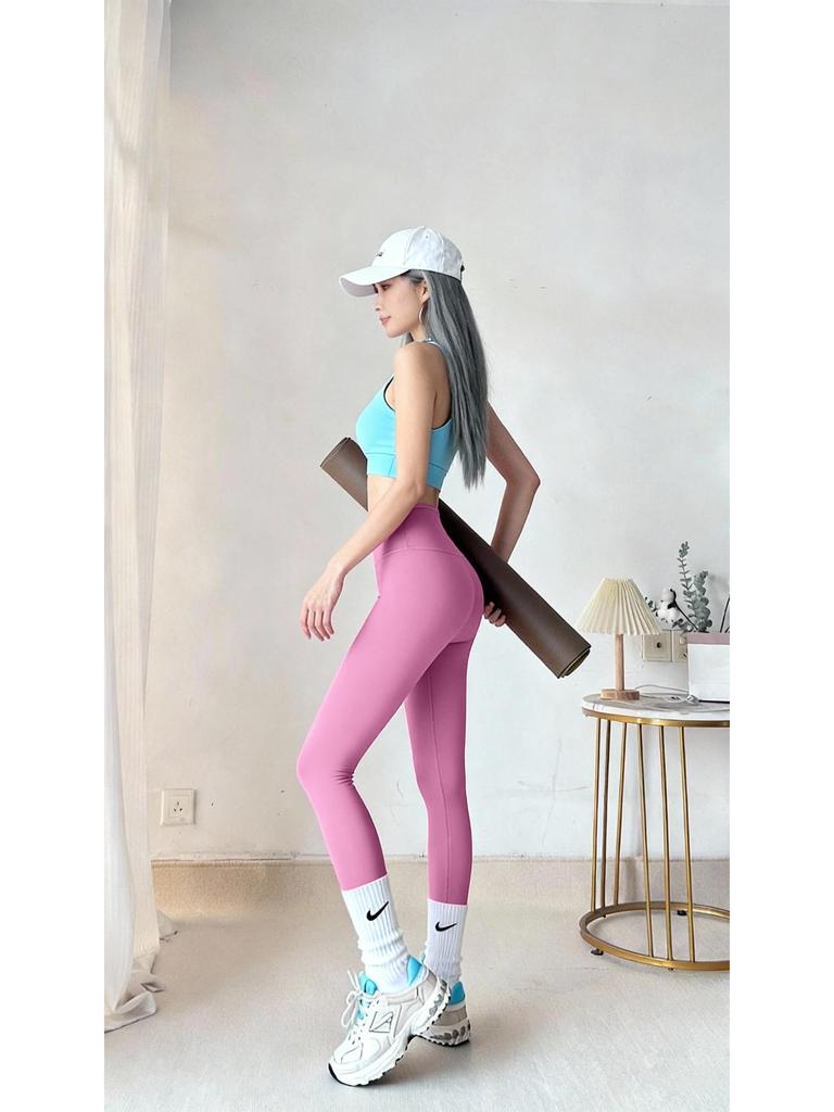 Lulu Elastic Fitness Pants: Women's Quick-Drying, Hip-Lifting Yoga and Running Tights for Spring and Summer.