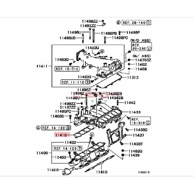 6G72 24V Engine Parts Intake And Exhaust Manifold Gasket For Pajero Montero Sport K96W KH9W V23W V43W V63W V73W V93W MD199282
