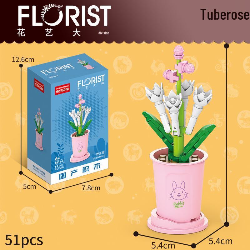 Lele Brothers Zodiac Lucky Flower Model Building Blocks Toy Gift
