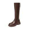 New Elastic Thin Boots Fashionable Thick-soled Knight Boots Rear Zipper Long Boots Slim High Boots