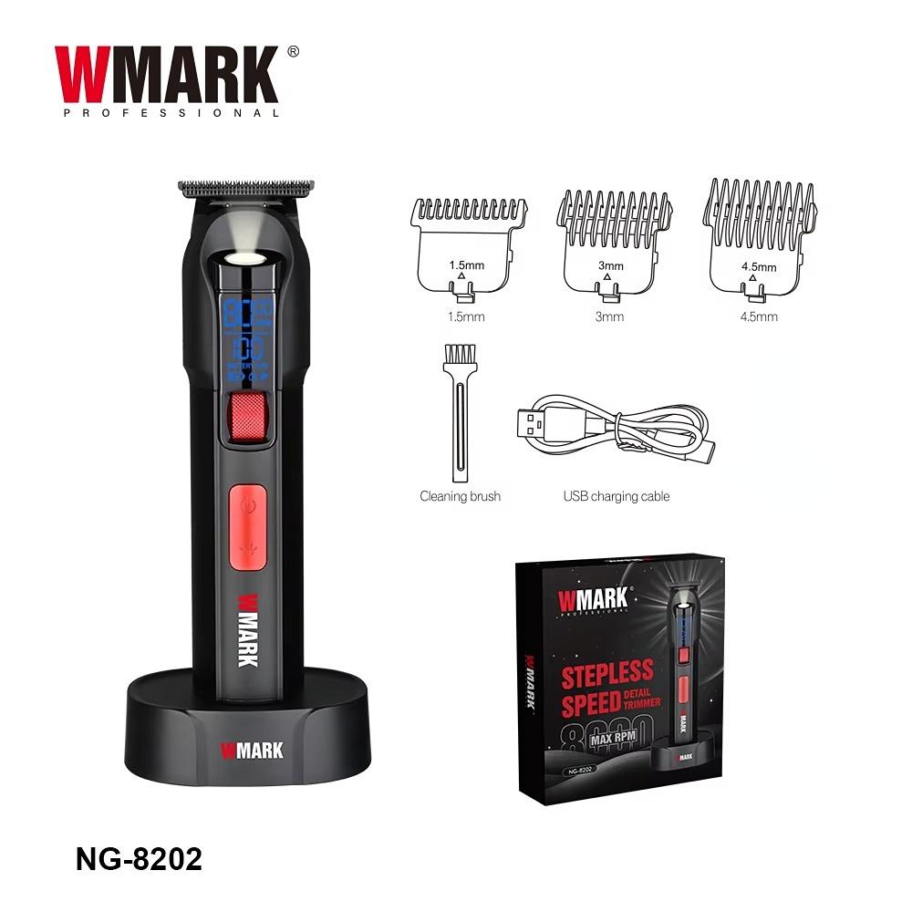 WMARK Hair Trimmer Rechargeable Stepless Speed Hair Clipper Electric Haircut LED Lights Barber Trimmer for Men NG-8002 NG-8202