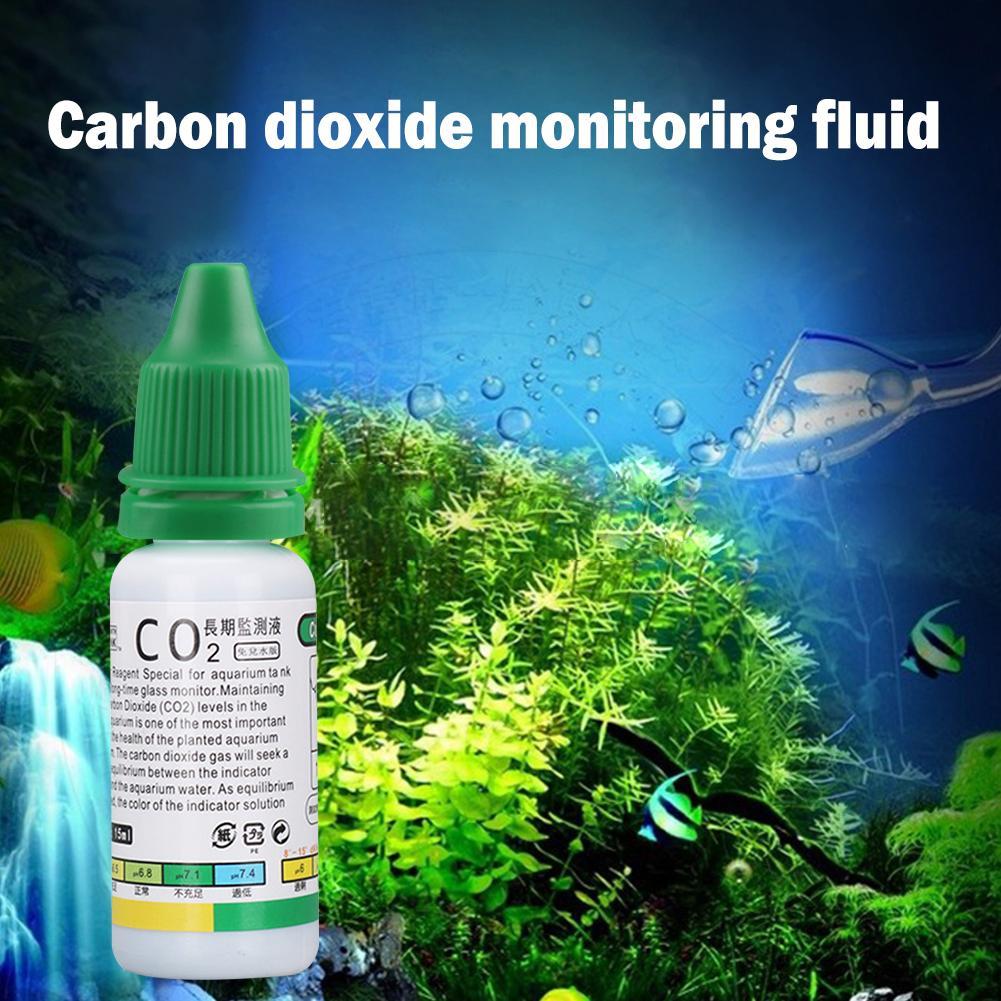 15ml Aquarium CO2 Solution Monitor CO2 System Concentration Fish Tank Glass Liquid Tester Fluid Glass Carbon Dioxide Checker