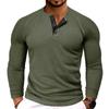 Men's Solid Color Round Neck Long Sleeve T-shirt Casual Sports Raglan Top