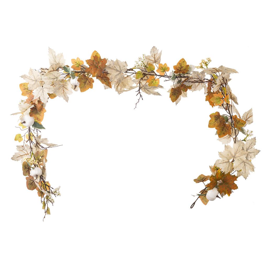 

Декоративные листья клена и украшения из тыквенной лозы для изысканного декора ко Дню благодарения