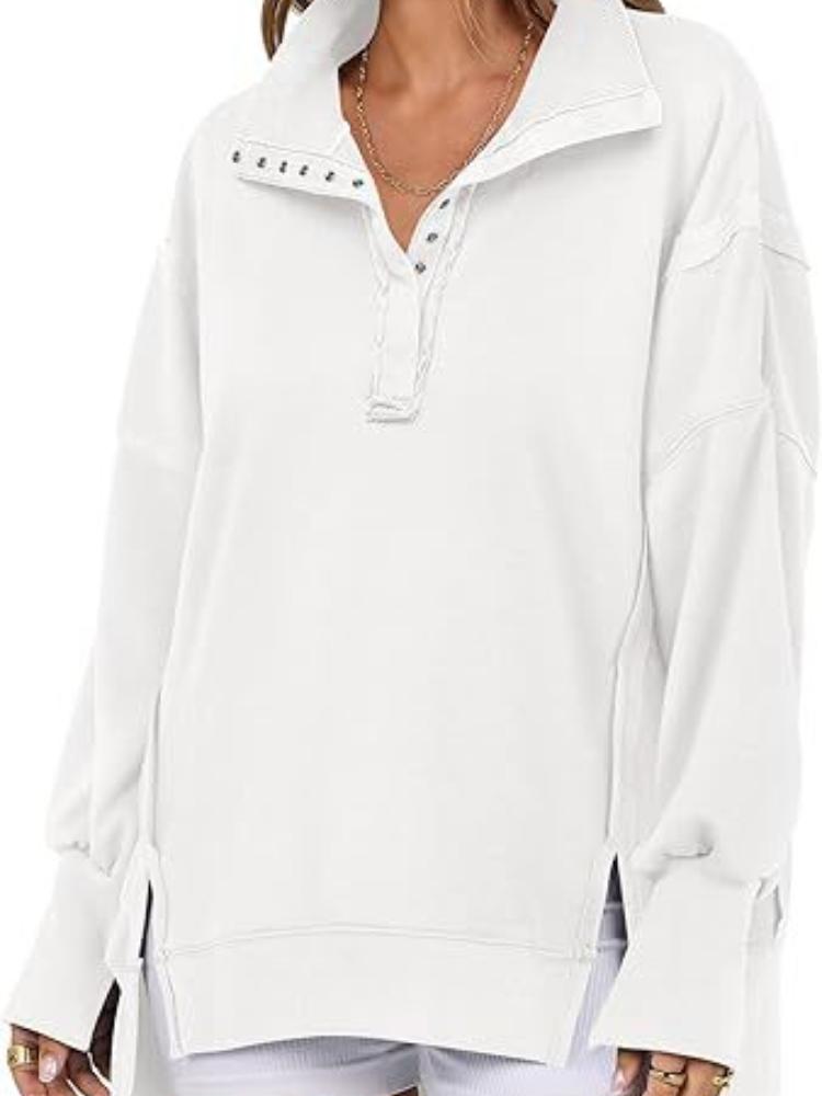 

Women s Casual Button-Down Shirt with Collar and Contrast Trim in Multiple Colors S білий