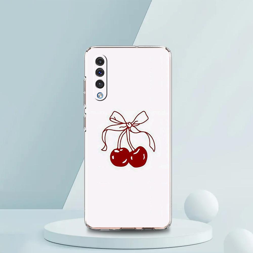 Cute Cherry Bow Phone Case For Samsung A16 A14 A12 A22 A32 5G A34 A42 A52 A54 A50 A70 A30 A40 A20E A10S A20S A02S A04S A06 Cover