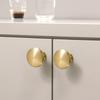 Pack of 8 Brushed Brass Cabinet Knob Gold Round Handles with Installation Tool for Kitchen Wardrobe Dresser & Cupboard