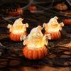 Decorative Fall Lights Halloween Pumpkin Light, LED Lighted Ghost Skull Lantern, Spooky Seasonal Atmosphere Lighting Tabletop Lamp for Home