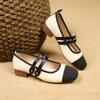 French Flat Bottom Temperament Mary Jane Shoes Women Square Head Thick Heel Shallow Ballet Shoes Fashion Versatile Zapatos Mujer