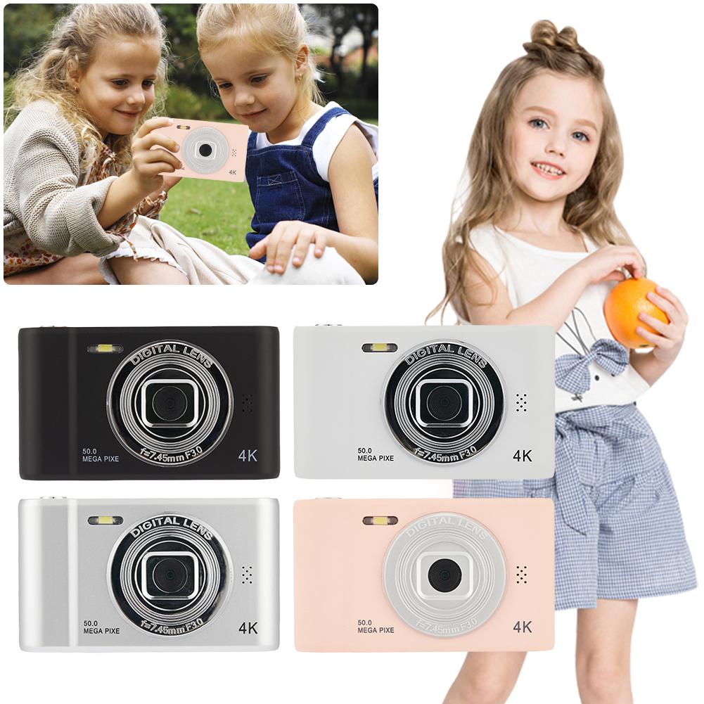 4K Campus Selfie Mini Retro Camera HD Photography Travel Selfie Camera 2.4 Inch IPS Screen Front Rear Cam Outdoor Child Camera
