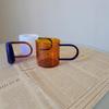 Nieuwe Europese-stijl gekleurd glazen koffiekopje, waterbeker van hoog borosilicaatglas, hittebestendig en verwarmbaar in de magnetron