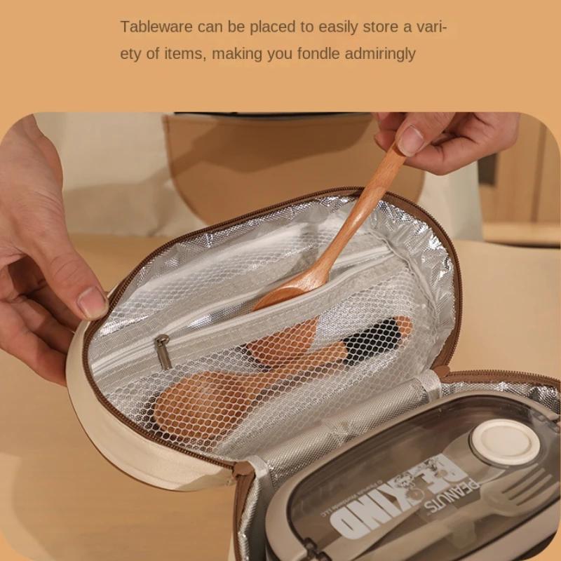 Lunchtaschen für Kinder aus Leder mit Bärenmotiv, große Kapazität, Bento-Tasche für Kinder, wärmeisoliert, Kühler mit Geschirr, Becher, Tragetasche, Picknickbox