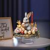 Easter Candle &Bunny Statue,Table Ornament Desktop Decor Gift, Nurseries, Home Desk Living Room