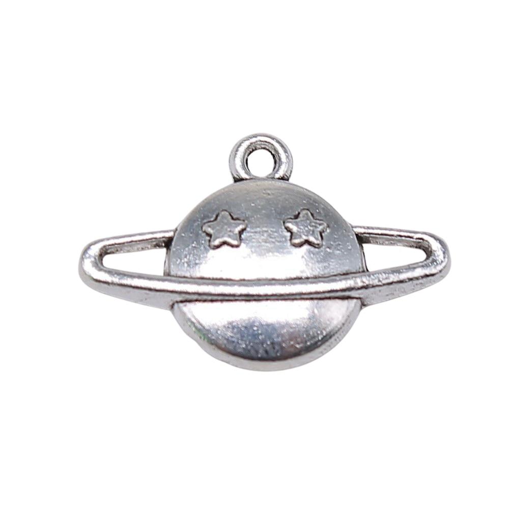 

20шт Сатурн Солнечная Система Подвески Античное Серебро Цвет Цинковый Сплав 19X13мм