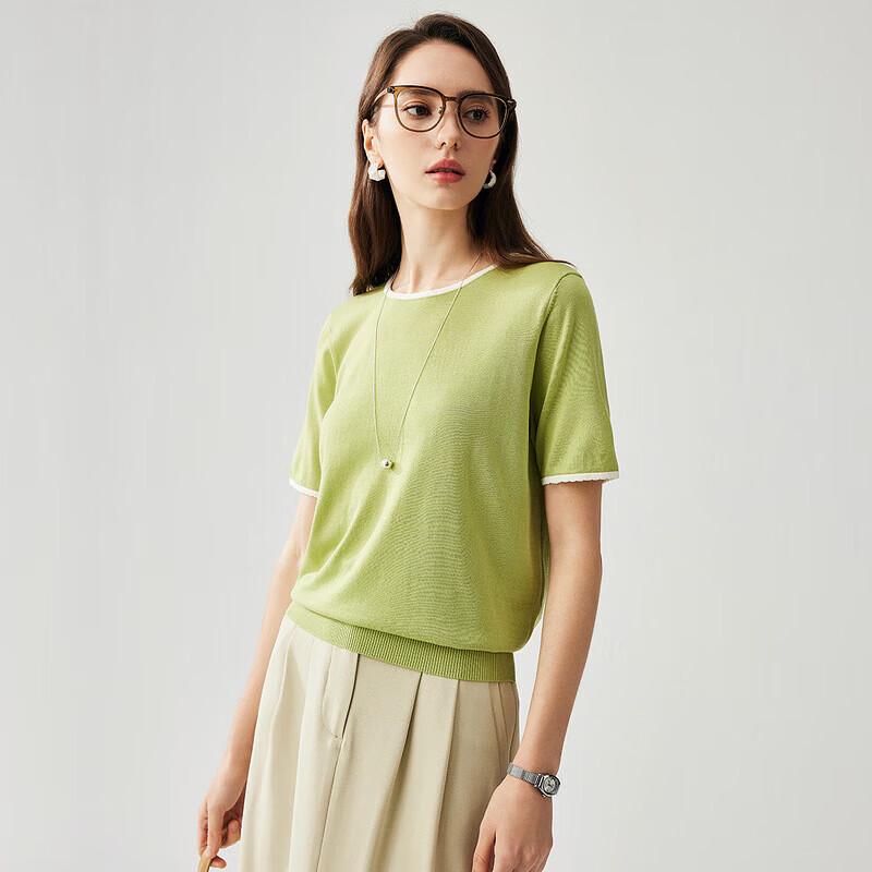 Zhaojun Women's Lyocell Tencel Knit Short Sleeve Tee