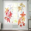 Watercolor Autumn Maple Leaves Tulle Window Curtain For Living Room Bedroom Voile Sheer Curtains Kitchen Treatments Drapes