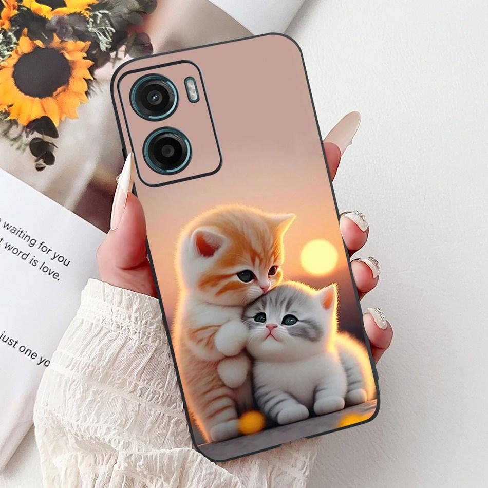 For Motorola Moto G05 G15 E15 2024 Floral Butterfly Phone Case For MOTO G05 G15 E15 4G Black Silicone Soft Lightweight Case