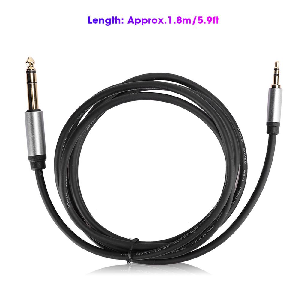 3.5MM to 6.5MM Adapter Cable Male to Male HiFi Sound Quality Connection Line for Phone(1.8M )
