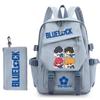 3 Piece School Backpack Set for Students Large Capacity Oxford Cloth Schoolbag with Shoulder Strap and Pencil Case
