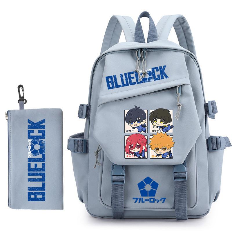 3 Piece School Backpack Set for Students Large Capacity Oxford Cloth Schoolbag with Shoulder Strap and Pencil Case