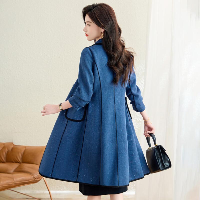 Kebai er Women s Reversible Single-Breasted Mid-Length Wool Blend Coat 3XL