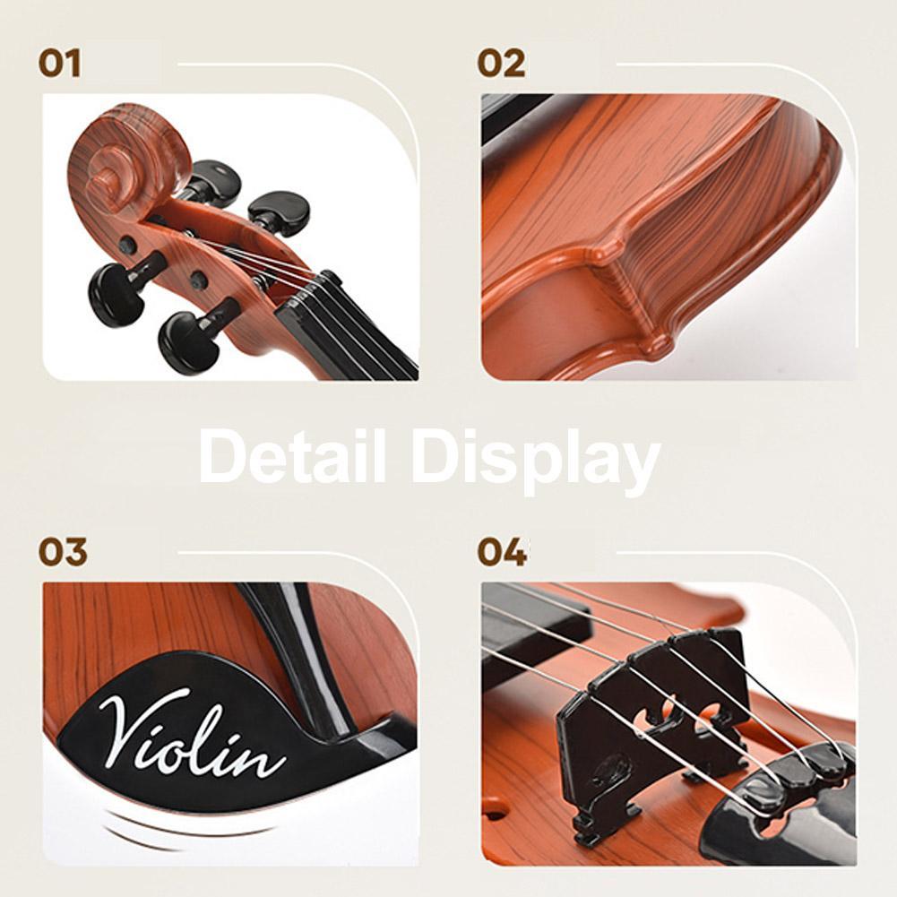 String Simulated Violin Toys Adjustable String Simulation Musical Instrument for Kids Birthday Party Gifts Beginner Violin W2S6