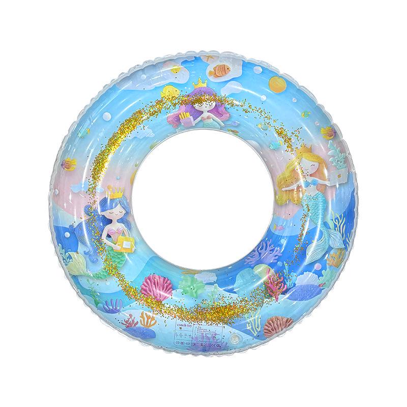Starry Sky Sequin Mermaid Swim Ring: Thickened Inflatable Children's Float