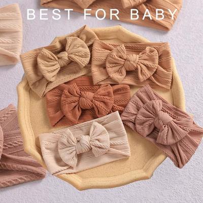 18 Farben Kabelschleife Baby Stirnband für Kind Schleife Kopfbedeckung Kabel Turban für Kinder Elastischer Kopfwickel Baby Haarschmuck