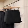 Woolen High-Waist A-Line Skirt for Women - Spring/Autumn Lace Patchwork Short Skirt
