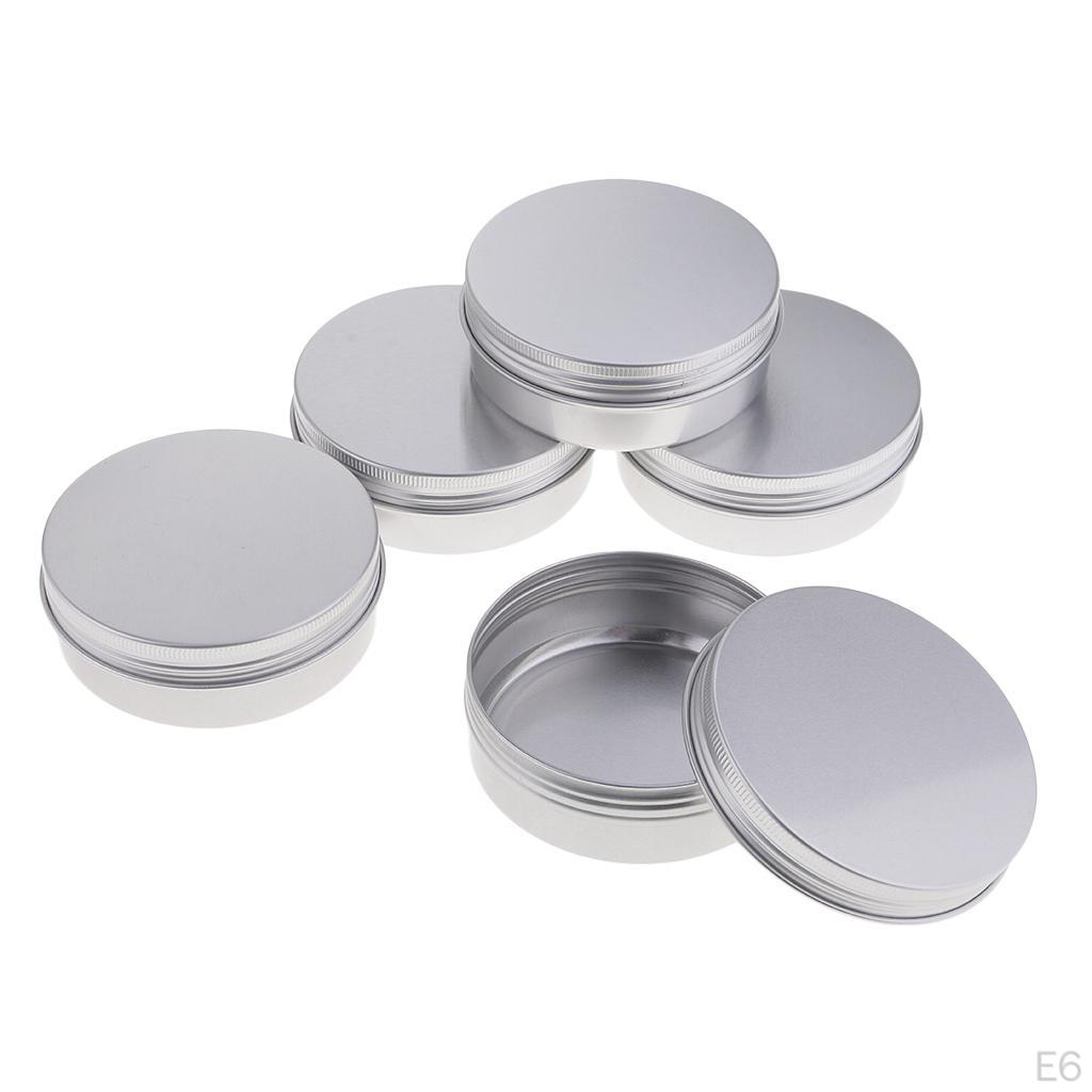 30ml/40ml/120ml Empty Aluminium Cosmetic Pot Container Box Screw Lid Can Bottle Lot - Silver Colors