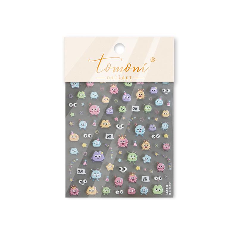 Tomoni Cute Candy Jelly Glitter Nail Stickers - Hot Selling Transparent Nail Art Decor