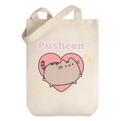 Borsa Tote a Cuore Pusheen beige