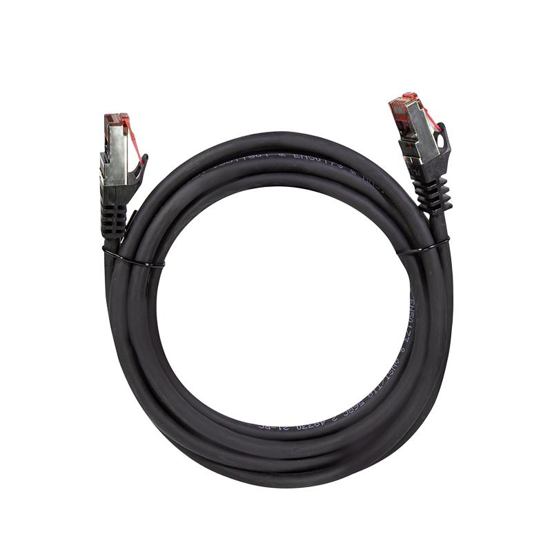 LAN Network Cable RJ45 Cat.6 S/FTP 1m Ethernet Patchcord PoE LSZH Black