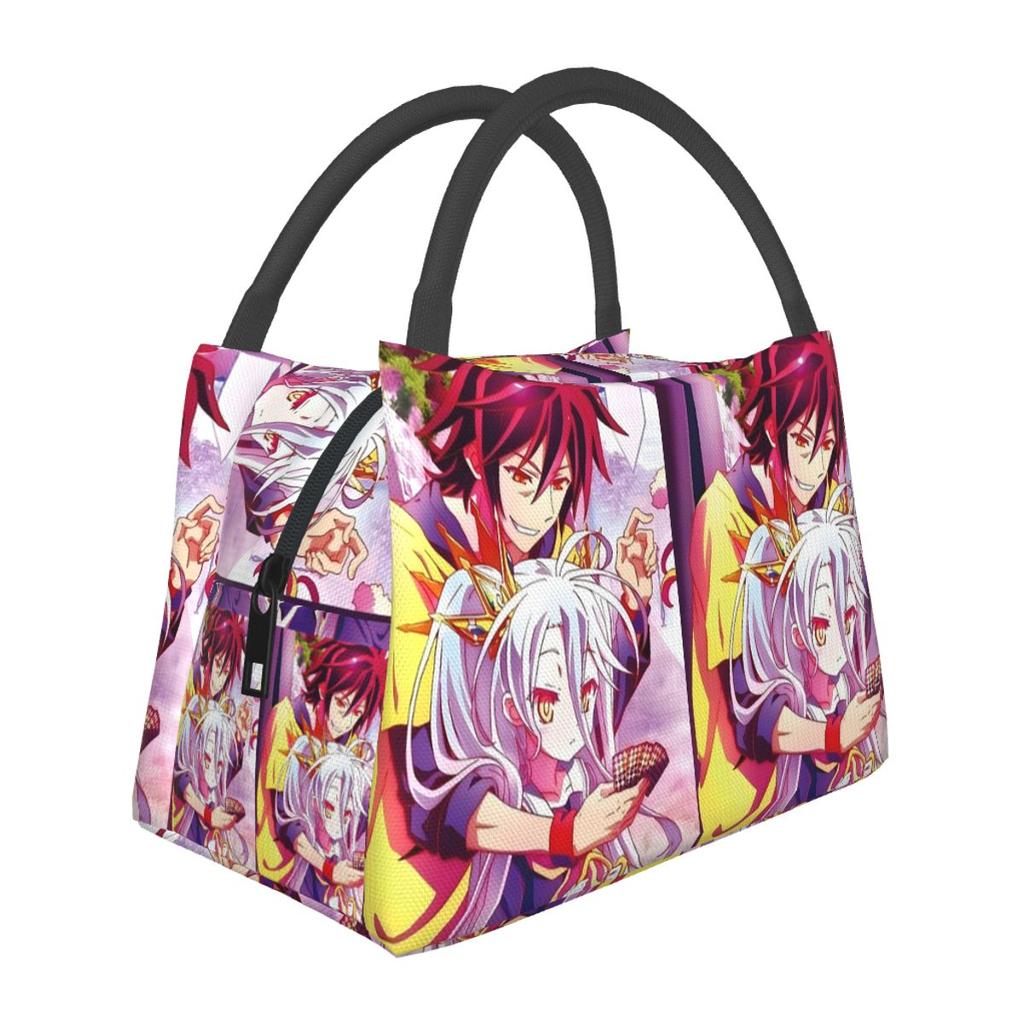 No Game No Life Zero Cover Image Insulated Lunch Bag Picnic Storage Food Boxes Leakproof Container Cooler Thermal Lunch Box Tote