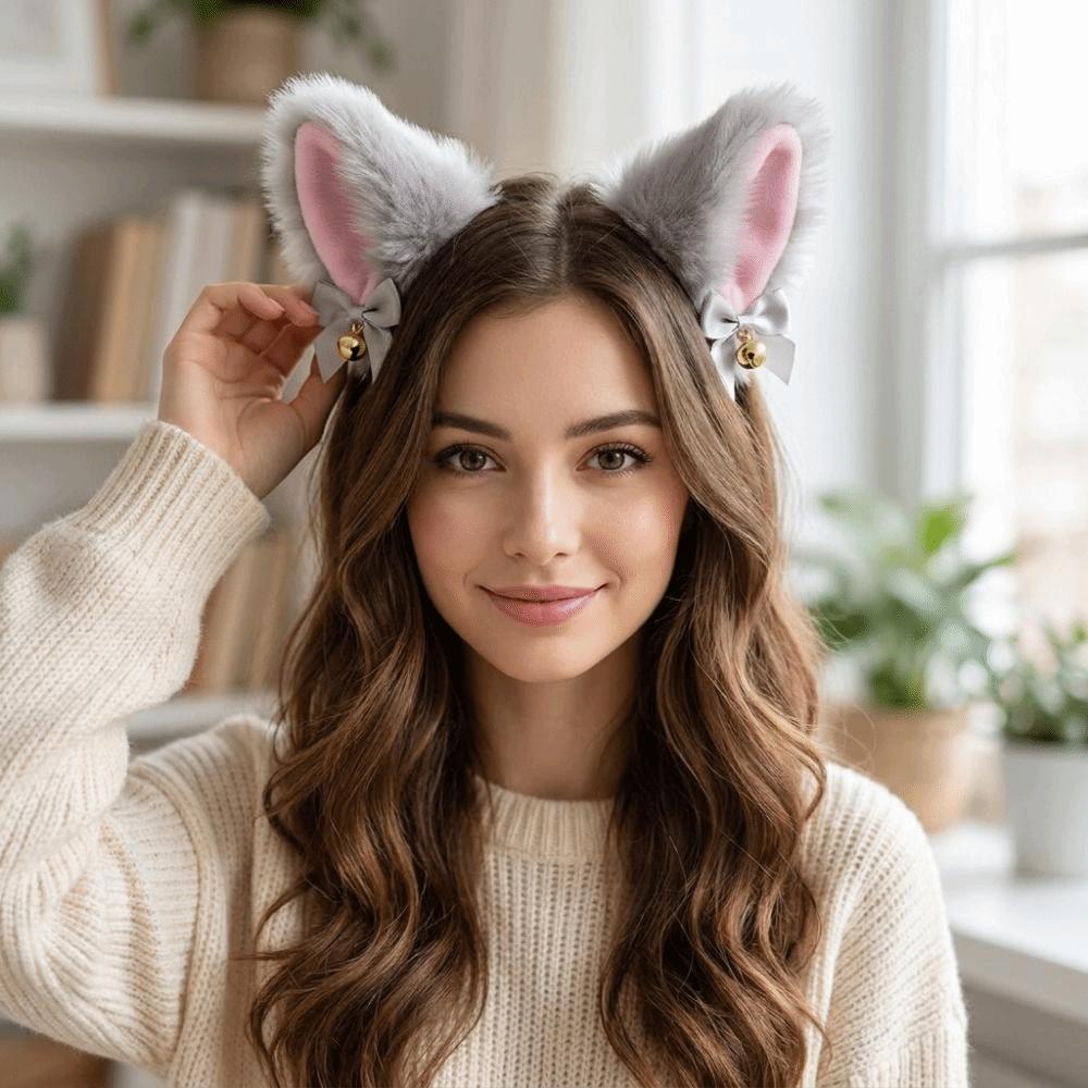 Furry Cat Ear Headband Sweet Lolita Ears Headwear Costume Headband Anime Headband Themed Parties