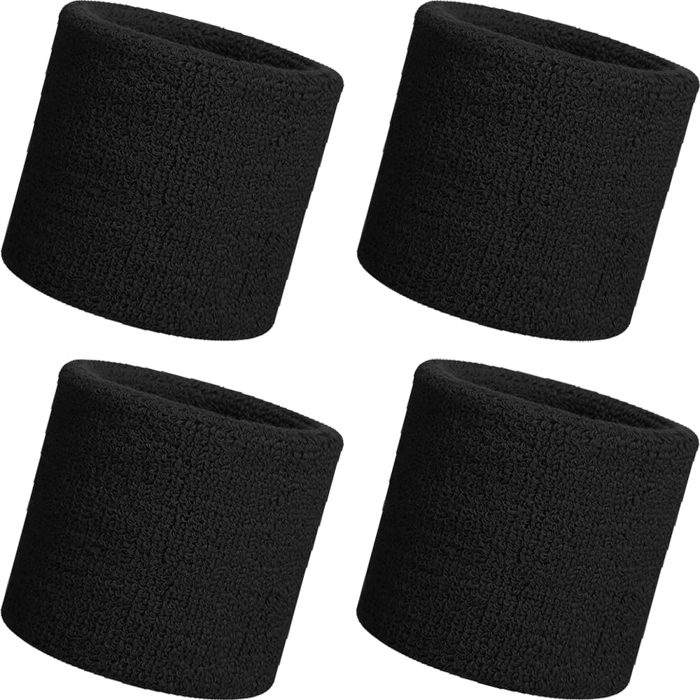Set of 4 Sweat Sweat Sports Face Soft to the Wrist Wrist Suitable for Children and Adults Wristbands, 8x8cm, Wiping, Management, & Washing, Absorbent,