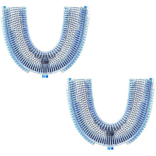 2 Pcs Silicone U-Shaped Brush Head Replacement Compatible with U-Shaped Toothbrush,360 Degree Silicone Head Teeth Cleaning for Sonic Toothbrush Tool