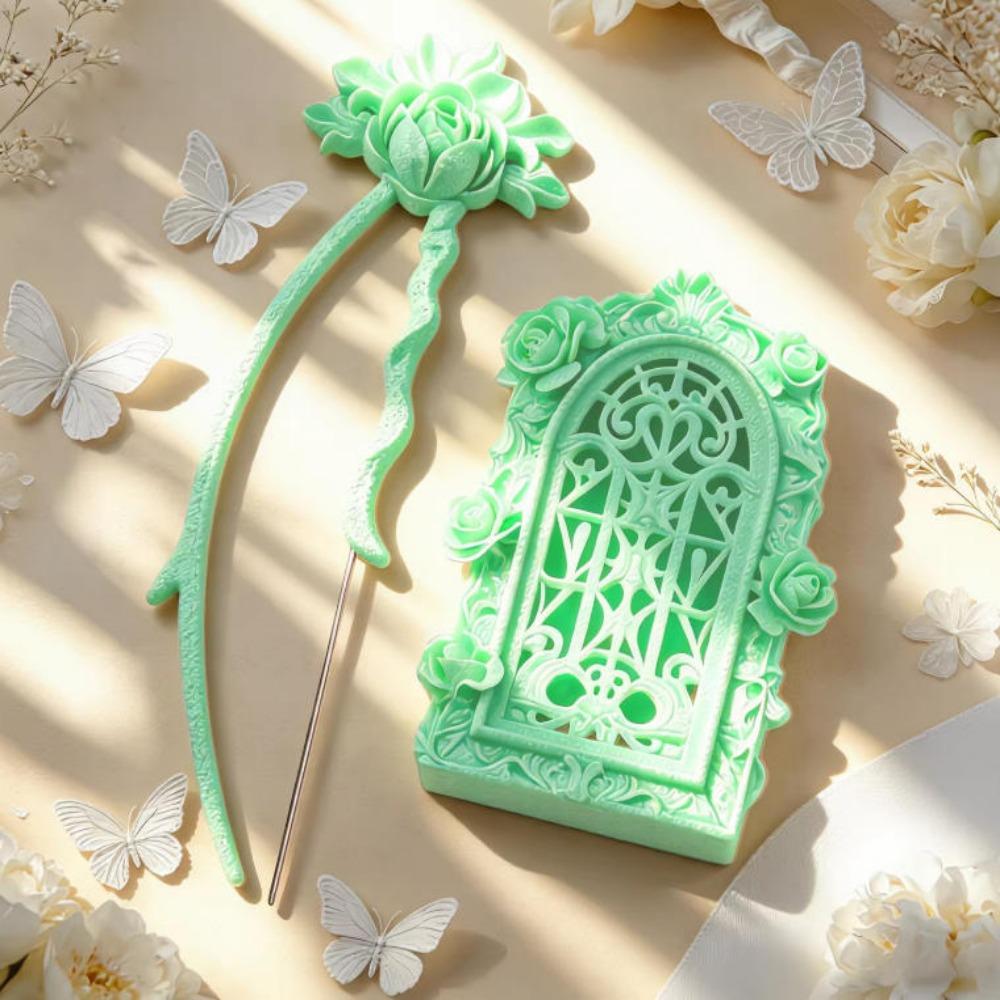 Embossed Rose Fuse Beads Tools Set Vintage Bead Tweezers Pen Kit DIY Handmade