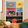Universe Eye Psychedelic Tapestry Retro Pop Collage Style Wall Hanging for Bedroom Gaming Room Homestay Decor Gift