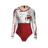 New Women's Halloween Chef Uniform Printed Long Sleeve Swimsuit Surf Suit Skinny Swimsuit