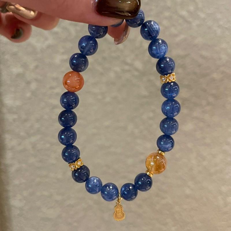 Natural Kyanite Bracelet Women Yellow Tower Crystal South Red Agate Original Design Lucky Jewelry Gift Girlfriend