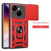 Luxury Slide Camera Lens Case For Tecno Spark Go 1/ Pop 9 4G Shockproof Bumper Cover vehicle-mounted Magnetic Kickstand Cover