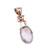 Natural Crystal Quartz 925 Solid Sterling Silver Gift TwoTone Pendant 1.75" B8W45