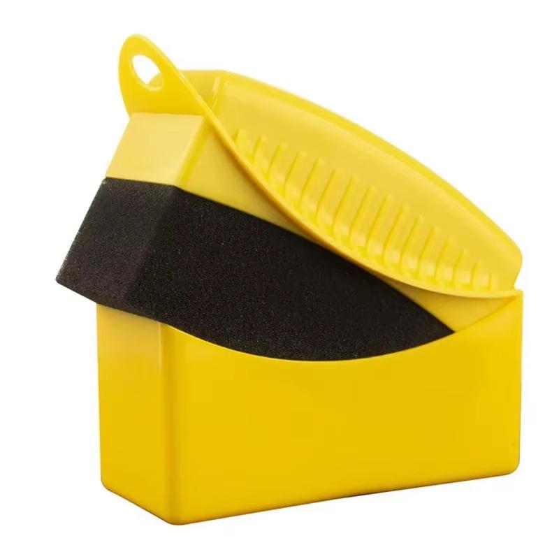 1Pc Tyre Dressing Applicator Pad Car Wheel Polishing Waxing Sponge Brush Cleaning Waxing Sponge With Cover Detail Accessories