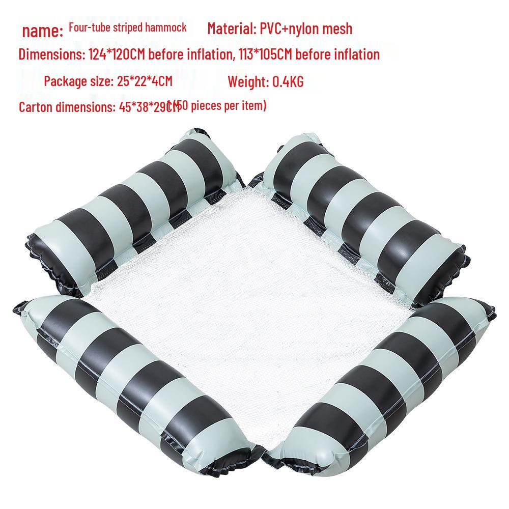 Inflatable Hammock Floating Chair with Backrest - Foldable Summer Pool Party Lounger.