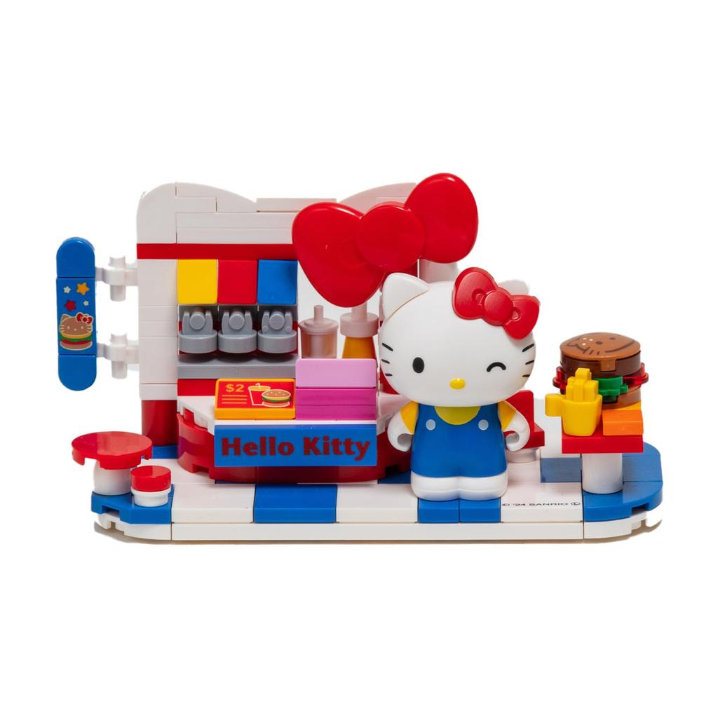 Onda Hello Kitty Sanrio Toy Block Set for Girls, Burger Shop Cafe Block, Nano Block