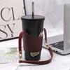 PU Leather Water Bottle Holder Outdoor Drink Carry Strap Portable Coffee Cup Sleeve