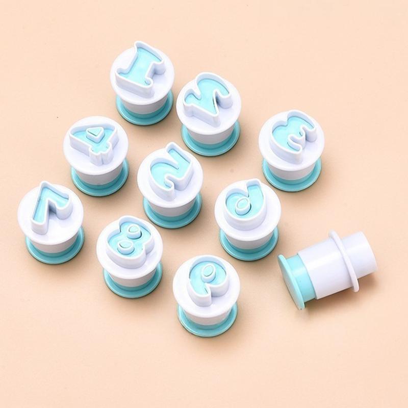 10PCS/Set Number Shaped Baking Handmade DIY Plastic Baking Pastry Mold Biscuit Fondant Cake Decorations Useful Kitchen Tools ZYF