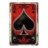 Vintage Ace of Spades Metal Wall Art Bar Decor Sign