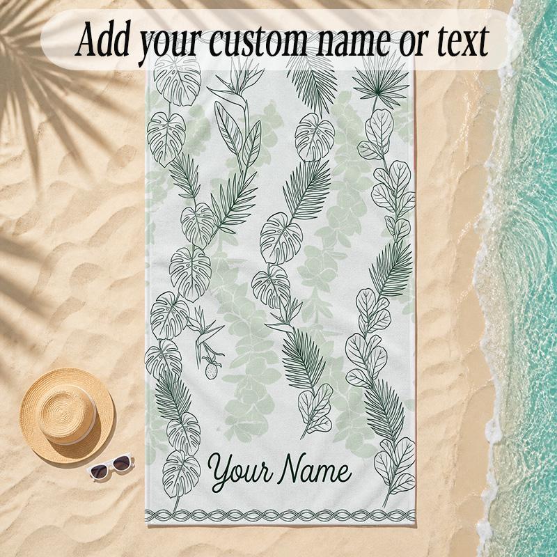 Meerjungfrau Thema Weiches Strandtuch Personalisiert Benutzerdefinierter Name Text Handtuch Tragbar für Strand Pool Reisen